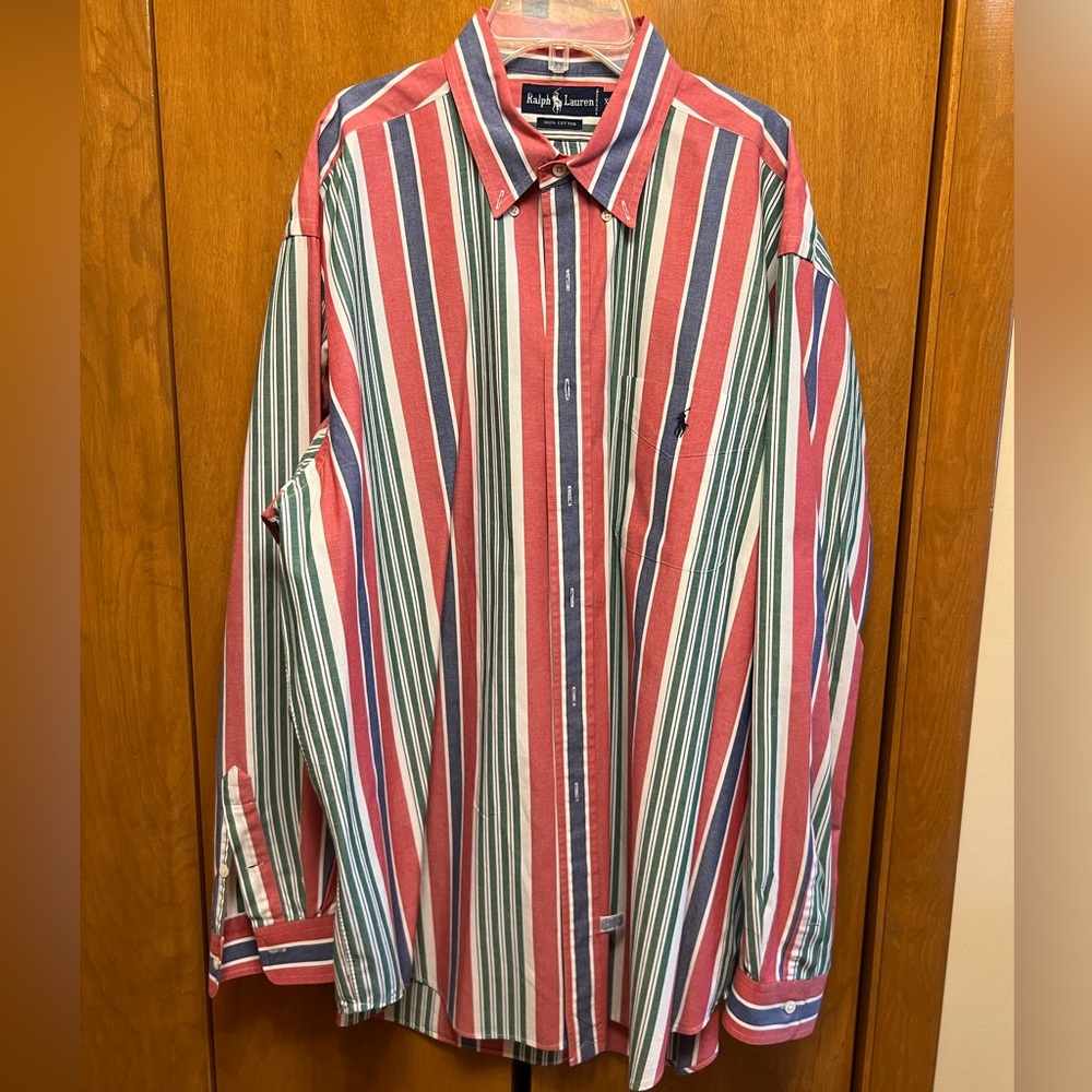 Vintage Ralph Lauren Striped Button Down Collared Shirt